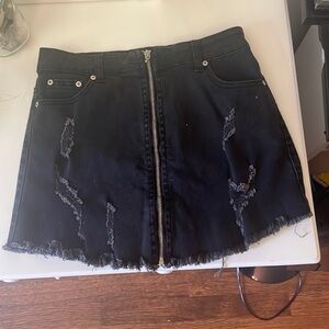 Black denim miniskirt M